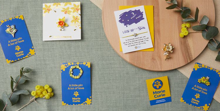 Marie Curie daffodil pins 